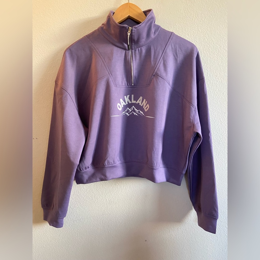Cute zip up purple sweatshirt